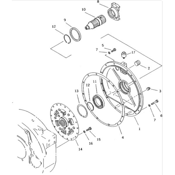 135-12-31102 135-12-31100 10Y-10-00000 Damper KOMATSU Bulldozer Spare Parts For D53A-17 D57S-1B