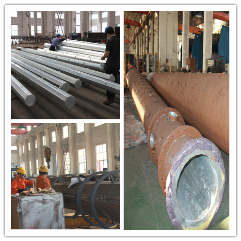 110 KV Polygonal High Voltage Galvanization Power Poles For Electrical Line