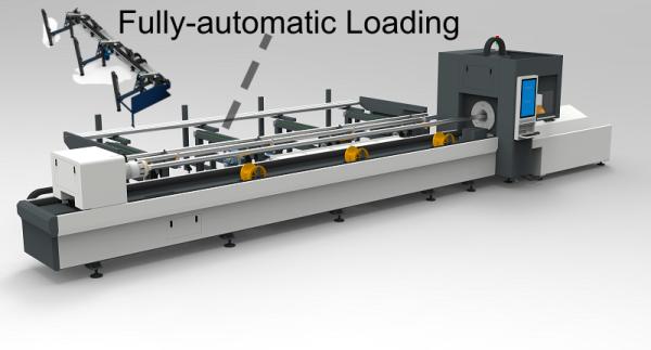 Horizontally Mounted Lathe Fully Automatic Loading Tube Metal Laser Cutting Machine