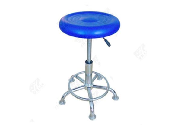 Blue Round Bar / Bank Modern Lab Stool Lab Fittings With PU Cushion