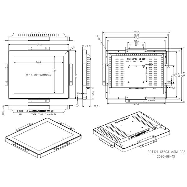 Projected Capacitive Pcap Touch Screen Monitor 10 Point Multi Touch Screen