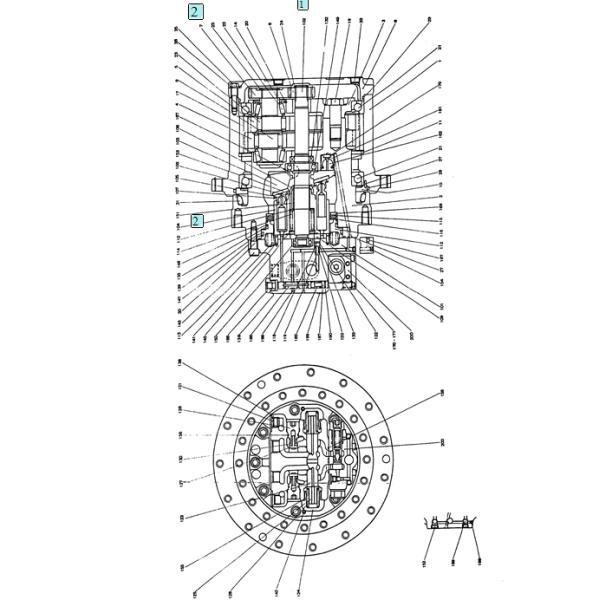 PC100 Excavator Final Drive Motor GM18 Travel Motor 203-60-63102 708-8H-00220