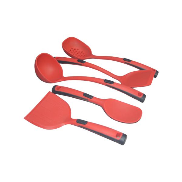 Устойчивый набор утвари силикона 5 частей Kitchenaid Eco шпателя силикона дружелюбный