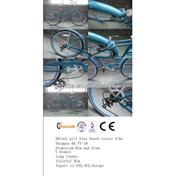 Steel Frame 26inch Single Speed Mens Beach Crusier Bike in ANY COLOR CE Approved