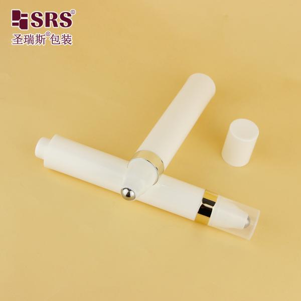 AY 15ML Injection White Glossy Matte Finished Round Pen Shape Airless Roll On Bottle For Eye Cream Container