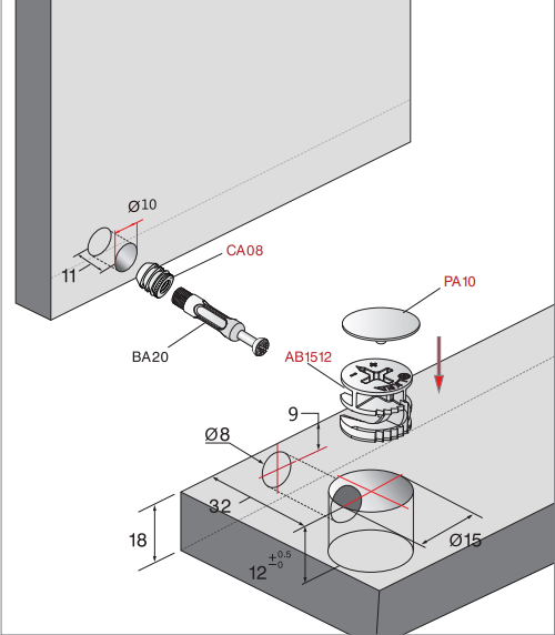 Zinc Plate Finish M10 M8 Quick Assembly Release Furniture Connector Screw Bolt Cabinet Cam Lock Dowel