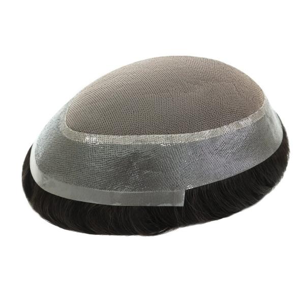 Duro Mono PU Indian Human Hair Toupee Men's Wig Hair Replacement Fine mono