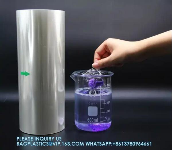 Custom Biodegradable Packaging PVA Film Water Soluble Dissolvable In Hot Water laundry pod film mold peel