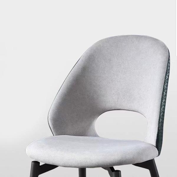 Hollow Backrest Cloth Dining Room Chairs , Refined Luxury Velvet Dining Chairs