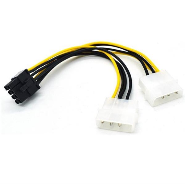 OEM ODM  20cm PC Power Supply Extension Cable 8PIN To Double Large 4PIN Connection