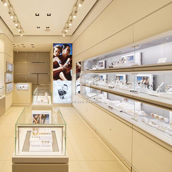 600mm Width Wooden Watch Shop Furniture Display Cases 9mm Thick MDF