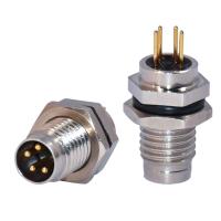 Conector impermeável IP67 3 do soquete M8 da flange montagem 250V do PWB de 8 Pin