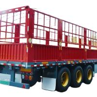 CIMC 12400*2500*2000mm Curb weight 7T 12.4M 3 Axle 10pcs leaf spring 19T single action outrigger 40T payload Stake Semi Trailer