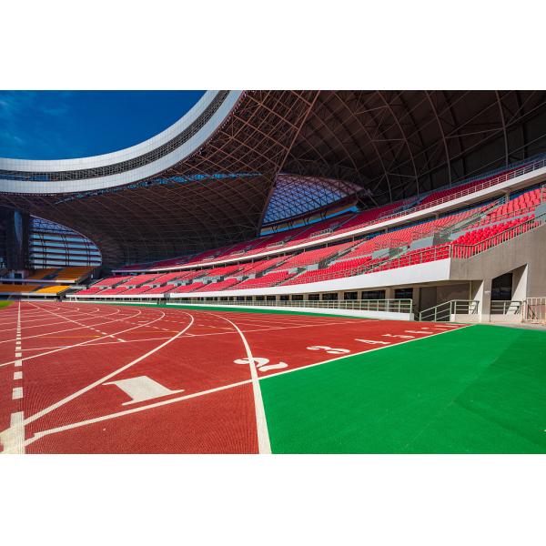 All Weather High Strength Eco Sports Flooring 13mm Thickness Running Track red