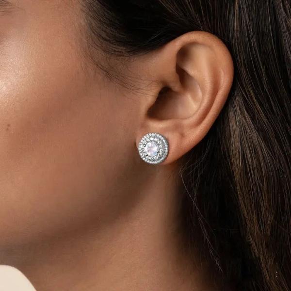 Wholesale 925 Sterling Silver Jewelry 14K Gold Plated Women Dangle Earrings Natural Moonstone Drop Earrings
