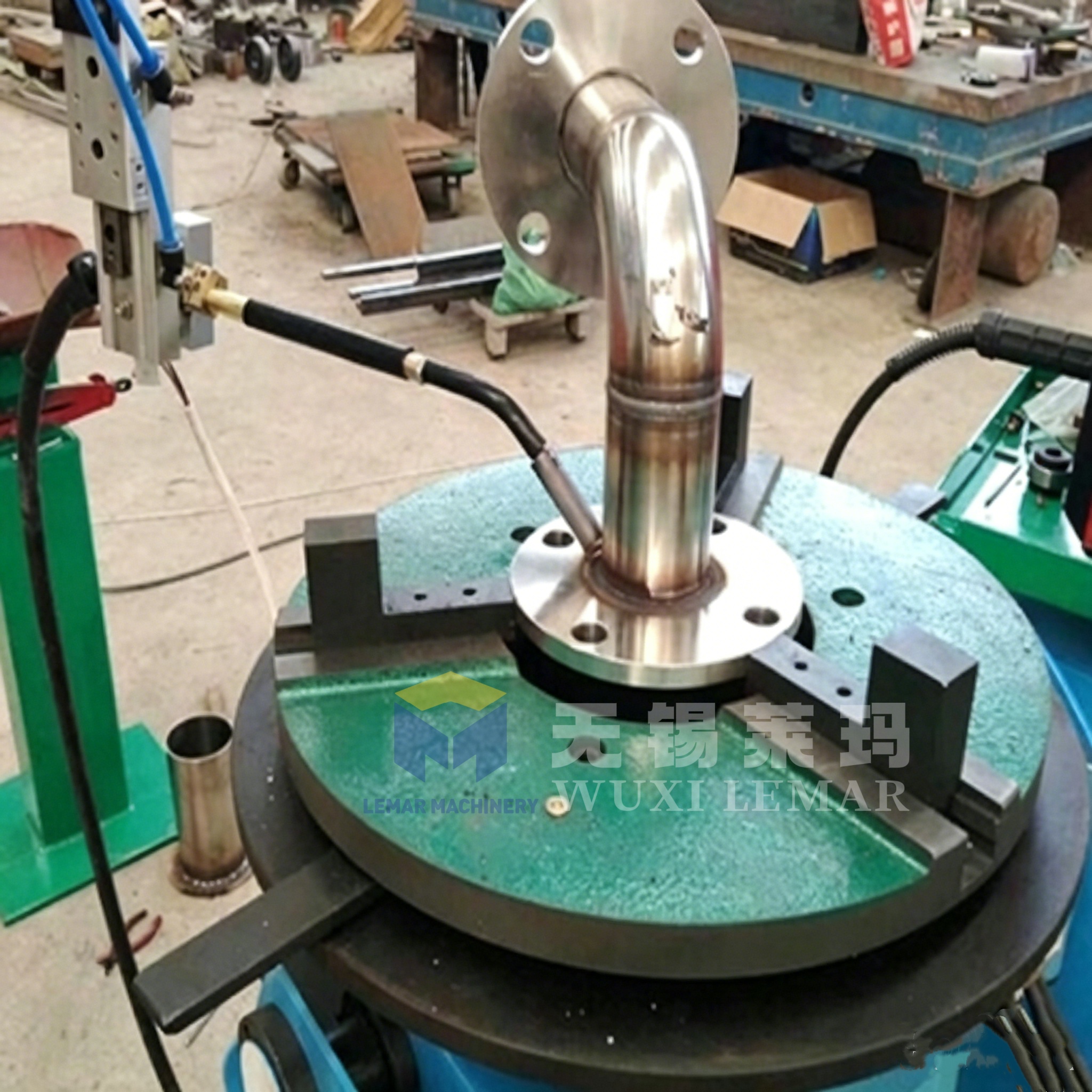 200kg Benchtop Welding Positioner, Welding Turntable with Clamp Chuck for Pipe Welding