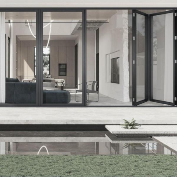 Custom Sizes Aluminium Bifold Exterior Doors Durable Multi-Panel Thermal Insulation
