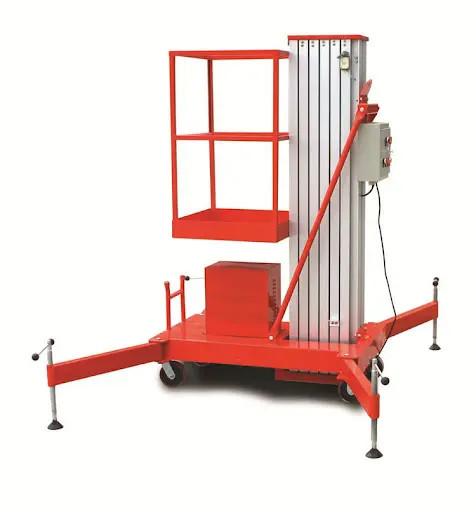 Electric Aluminum Single Mast Lift Table 9m 150kg Aerial Work Lift Platform