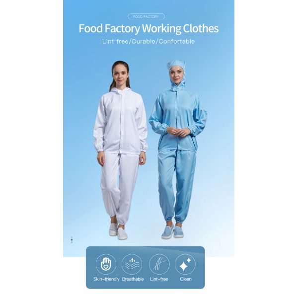 Unisex Agro Sea Foods & Baby Food Processing Industry Work Clothing Stylish Collar Uniforms