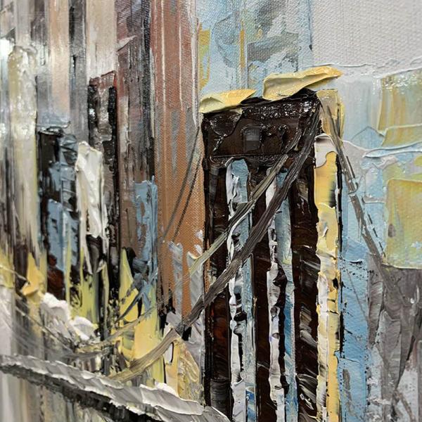 Estilo moderno Puro pintado a mano colorido con cuchillo Pintura al óleo en lienzo para decoración del salón Texturas abstractas Pintura mural