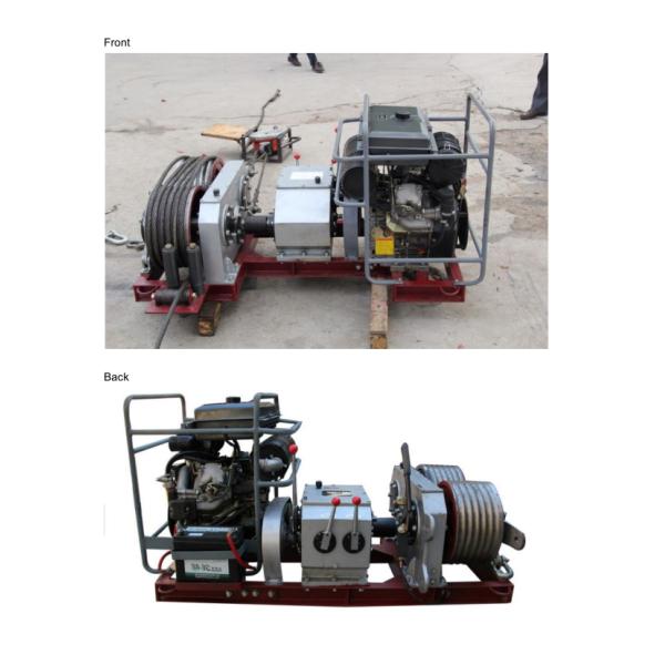 40KN Rated Load Diesel Cable Winch Puller 6 Grooves 240 mm Bottom Diameter