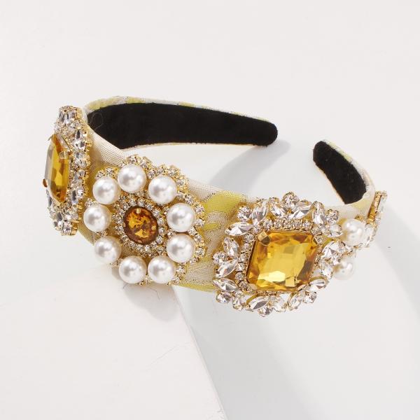 hyperbole fashion new fabric crystal diamond headbands pearl hoops hair Yiwu accessories