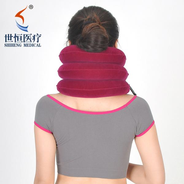 Inflatable Cervical Neck Cervical Traction Device Brace Neck Collar Pillow Brace with Velvet, Neck & Shoulder Pain Relie