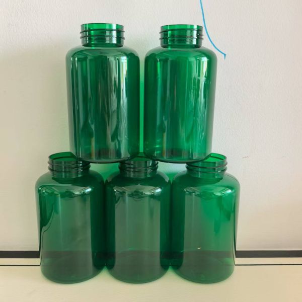 PET 400ml Green Pill Packer Bottles Featuring White CRC Screw Cap Suitable for Liquid Medicine Storage Industrial Sector