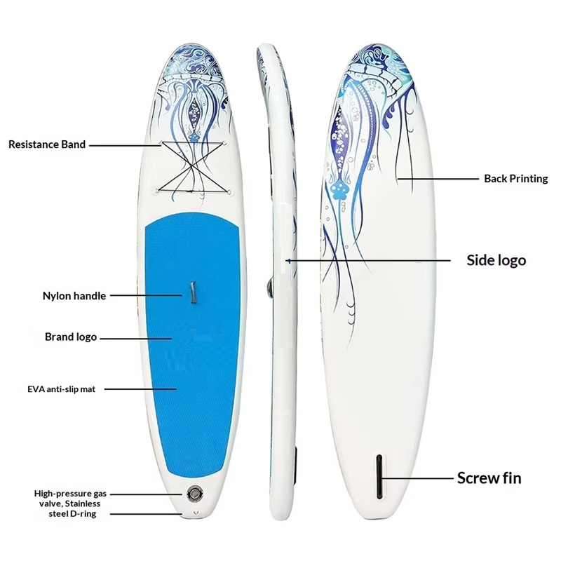 sup Cross-border Ready-to-Ship PVC Inflatable SUP Paddleboard-Portable Stand-Up Paddleboard for Water Yoga Paddling