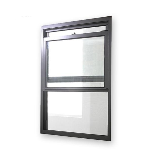 Design Courtyard Single Hung Sash Aluminum Windows with Fibreglass Screen Netting