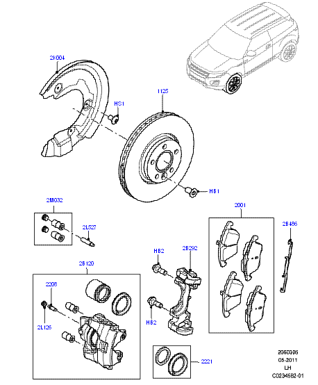 LR027309 Auto Brake Pads , Disc Brake Pads Semi Metallic Land Rover Freelander 2