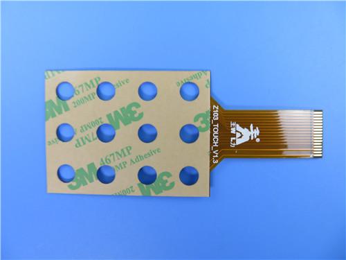 Single Layer Flexible Printed Circuit Board With 3M Tape and Immersion Gold for Keypads
