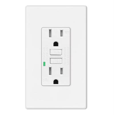 15A 125V 60Hz GFCI Power Outlet Self Grounding Wall Safe Socket