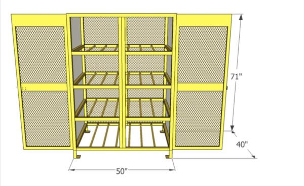 Powder Coated Gas Cylinder Storage Cage , Gas Bottle Safety Cages For 24 Gas Cylinders