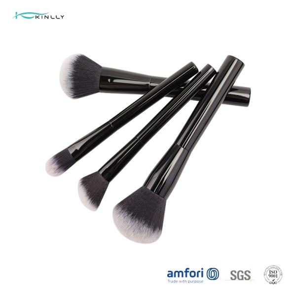 Brosse de lecture de maquillage de voyage de cheveux de synthétique de 100% avec la poignée en métal