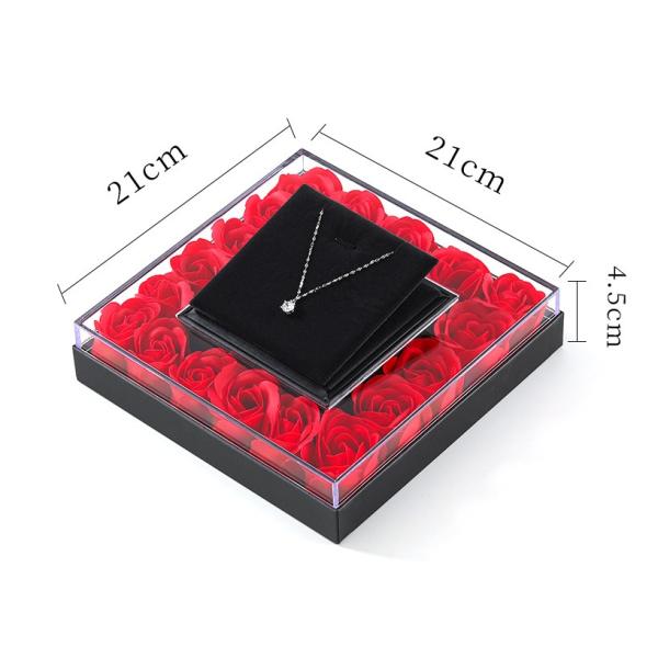 Necklace Gift Box, Jewelry Box, Valentine'S Day Gift Box Jewelry Gift Box, Drawer-Style Necklace Box, Romantic Gift Box, Valentine'S Day Birthday Jewelry Box Double-Door Ring And Necklace Jewelry Box
