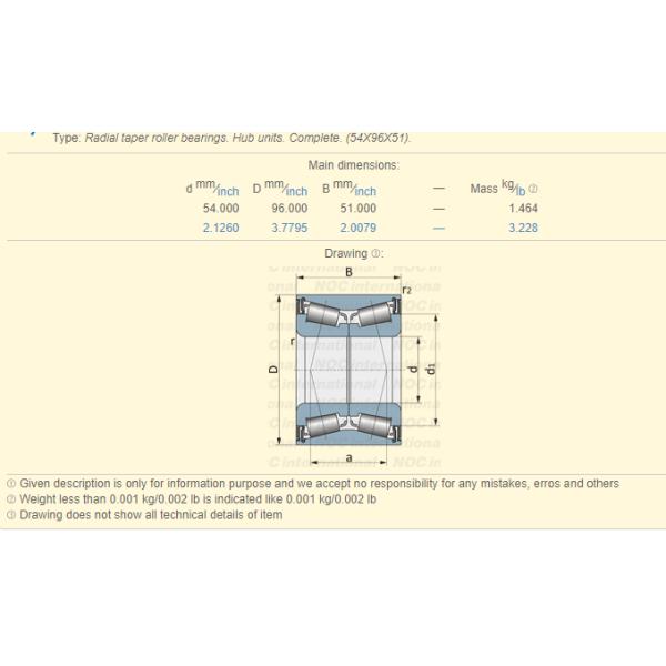 Radial DU5496- ZZ Tapered Roller Bearings DU Series Automobile Front Wheel Hub Unit