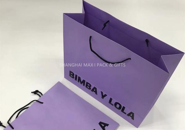 Small Branded Paper Bags , Retail Recycled Personalized Custom Boutique Shopping Bags