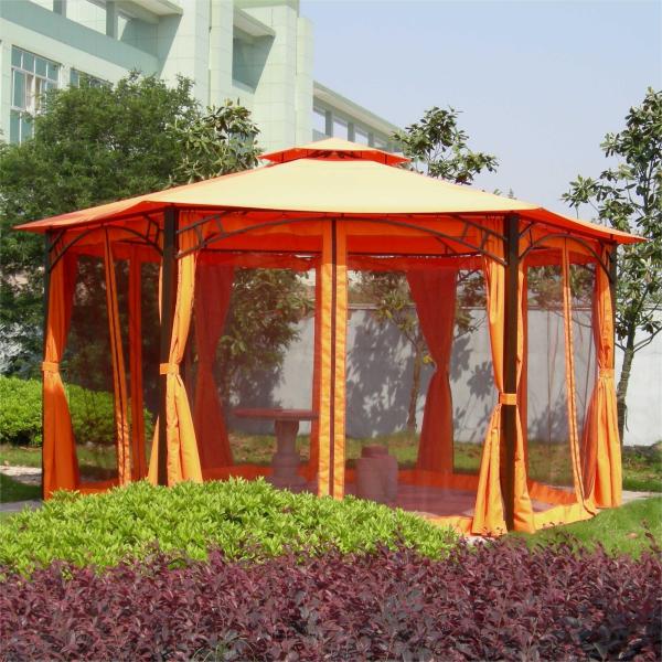 2.5*2.5*2.5M PVC Hexagonal Aluminum Canopy Gazebo Tent for Garden Outdoor Activities
