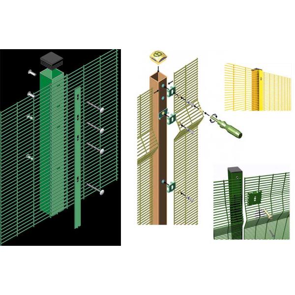 Galvanized Powder Coating Anti Climb Wire Mesh Fencing 4.0mm Metal Steel Panels