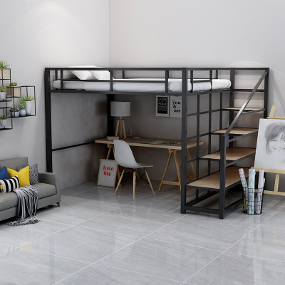 Strong Bunk Bed Frame Modern Double Bunk Beds with Desk and Storage Drawers