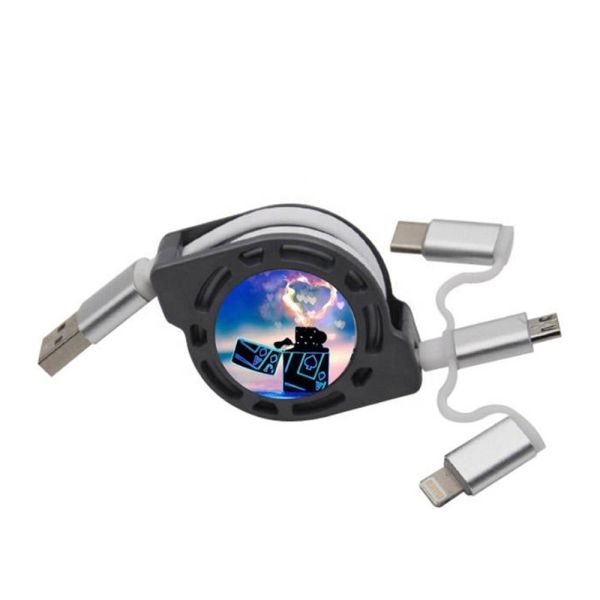 Double Sided 3 In 1 Sublimation USB Data Cable Custom Flash Drive