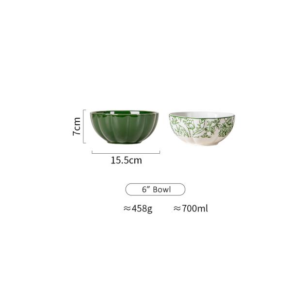 Business Gifts Floral Porcelain Ceramics Salad Bowl Set of 4 Sustainable and Stylish