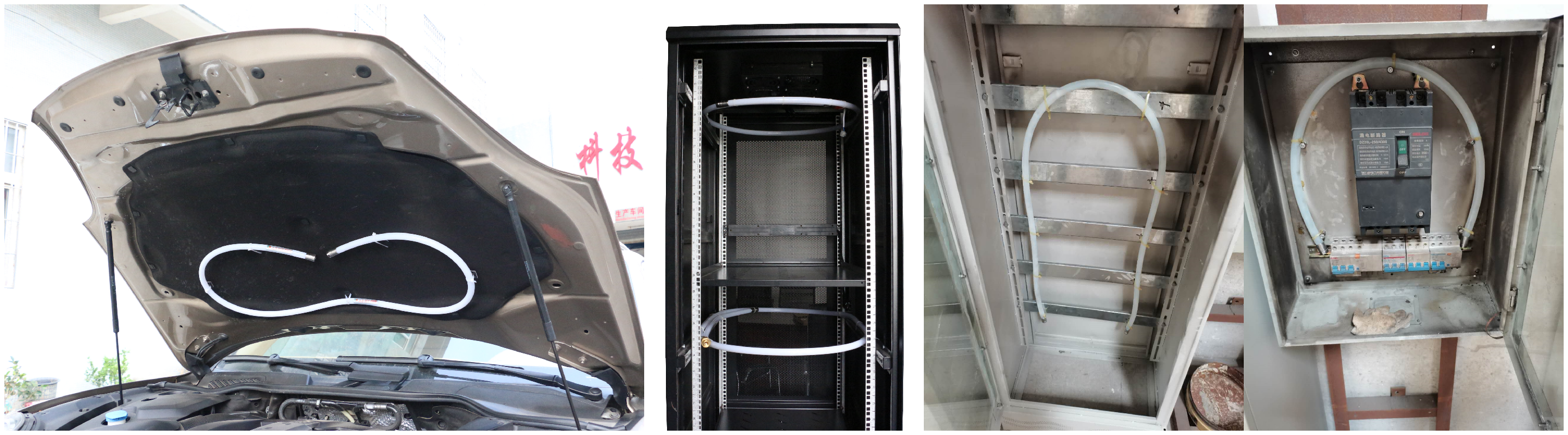 Automatic fire extinguishing system tube for engine compartment and electrical cabinet protection