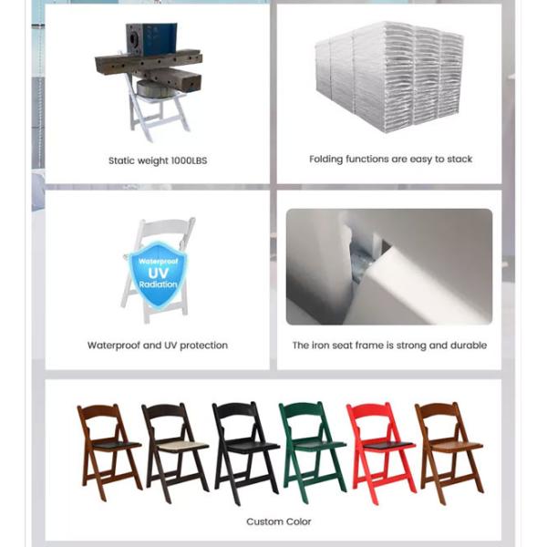 Смола стульев сада портативной Stackable складчатости пластиковая белая для свадебного банкета событий
