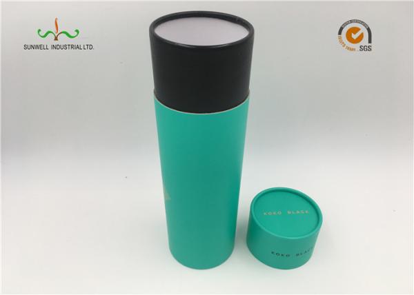 Tea Packing Green Color Cardboard Cylinder Tubes Cylinder Paper Box With Lids