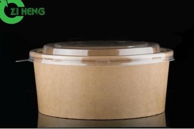 Round Disposable Salad Bowls With Lids Raw Material 50 Ounce Double PE Coating
