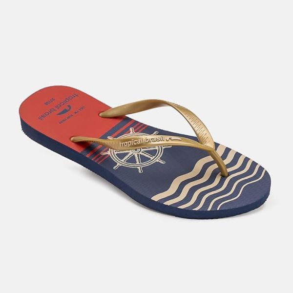 Logo OEM Impression navale Flip flops d'été femmes sandales de plage non glissantes