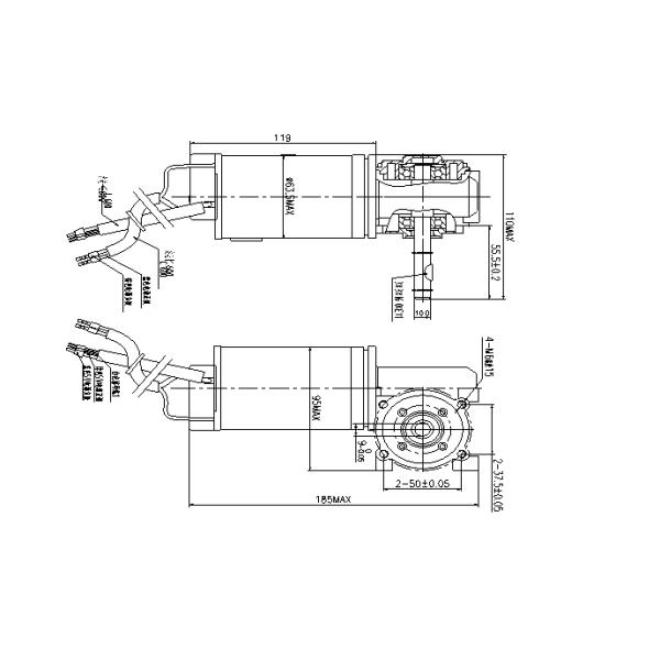 High Torque Red Sliding Glass Door Motor / DC Brush Gear Motor 24V 60W
