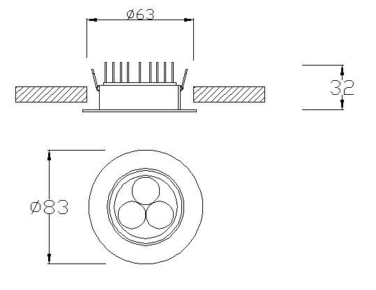 3W LED Ceiling Lighting and Spot Light with Color Temperature Flexibility 2700K-6500K